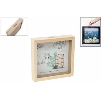 Quadro Mealheiro de Madeira LG 87921 | 25x25x4 cm - 1