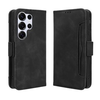 Capa FOXDOCK Protetora para Samsung Galaxy S25 Ultra | Suporte e Flip de couro PU | À Prova de Choque | Preto - 1