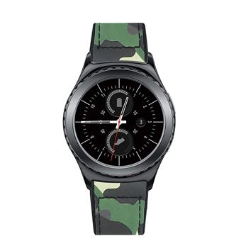 Pulseira de Couro WISETONY para Apple Watch 22mm Camuflagem verde - 1