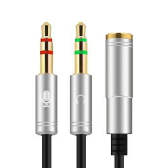 Cabo Multi4you Jack 3,5mm 2 Machos para 1 Fêmea  Microfone / Headphone - Cinzento - 1