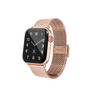 Bracelete de Aço Inoxidável HSMY Luxuoso para Apple Watch Series 6/ SE/ 5/ 4 | 40 mm - Dourado Rosa - 1