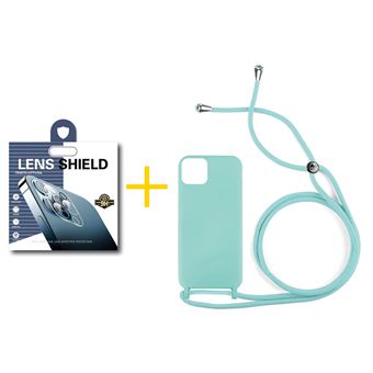 Pack 1 x Película de Câmara + Capa skyhe  Apple iPhone 14 Gel Rope - Verde Água - 1