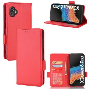 Capa ZURSANA para Samsung Galaxy XCover6 Pro | Flip | Pele PU | Fecho Magnético | Porta-cartões | Vermelho - 1