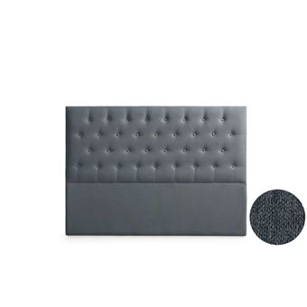 Cabeceira Estofada Moonia Ferrara Aqualine | 220 X 120 X 8 cm | Cinza Escuro - 1
