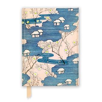 Japanese Woodblock Cottages With Rivers  Cherry Blossoms Foiled Journal By Flame Tree Publishing - 1