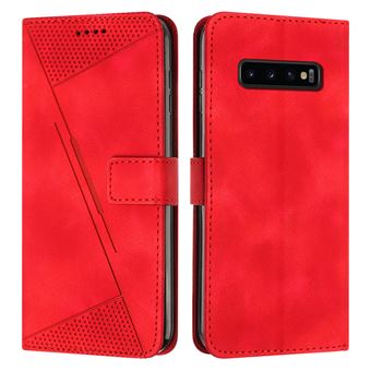 Capa FOXDOCK para Samsung Galaxy S10 Plus | Pele | Flip | 3 Compartimentos para Cartões | Vermelho - 1