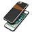 Capa Magunivers TPU + PU Cores Duplas com Dois Titulares de Cartão Preto para iPhone 8/7/6_1