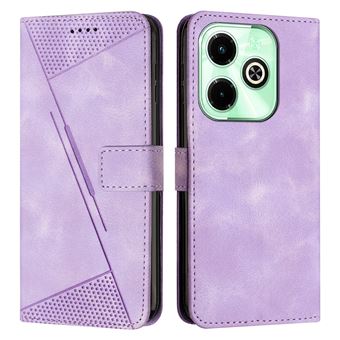 Capa FOXDOCK para infinix Hot 40i | Pele | Flip | 3 Compartimentos para Cartões | Roxo - 1