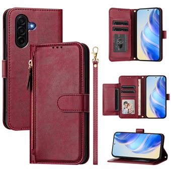 Capa FOXDOCK para Samsung Galaxy A57 | Pele PU com Fecho | Porta-Cartões | Alça de Mão | Vermelho - 1