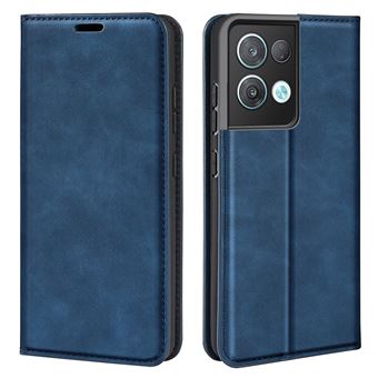 Capa PU fechamento automático magnético com apoio Magunivers para Oppo Reno8 Pro 5G (Global Version)/Reno8 Pro + 5G - azul - 1