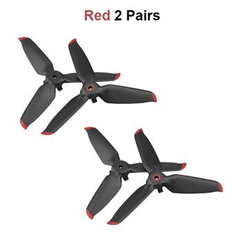 Hélices HSMY 5328S para DJI FPV Combo | Preto Vermelho | 2 Pares - 1