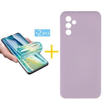 Pack 2 x Película de Hidrogel + Capa skyhe para Samsung Galaxy S25 5G | Silicone Líquido | Roxo - 1