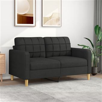 Sofá de 2 Lugares vidaXL | tecido | 140 cm | preto - 1