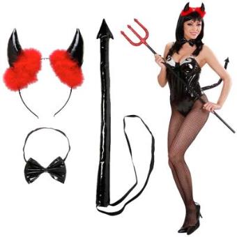 Conjunto para Disfarce de Diabo Preto Widmann - 1