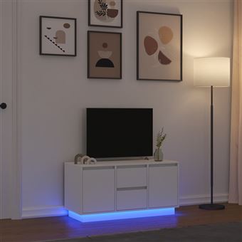 Móvel de TV com luzes LED vidaXL | 100x41x50 cm | branco - 1
