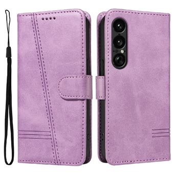 Capa FOXDOCK para Sony Xperia1 VII | Fecho Magnético | Compartimentos para Cartões e Suporte | Pele PU | À Prova de Choque | Roxo - 1