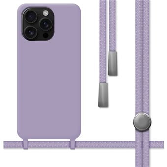Capa TUMUNDOSMARTPHONE de silicone líquido com cordão para iPhone 16 Pro Max (6.9) Roxo - 1