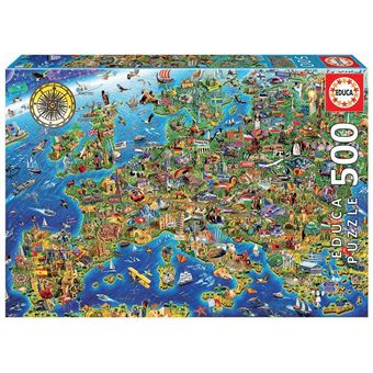 Puzzle Educa Crazy European Map | 500 Peças - 1