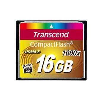 Cartão de Memória Transcend CompactFlash Card 1000x 16GB | Preto - 1