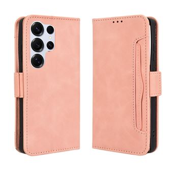 Capa FOXDOCK Protetora para Samsung Galaxy S25 Ultra | Suporte e Flip de couro PU | À Prova de Choque | Rosa - 1