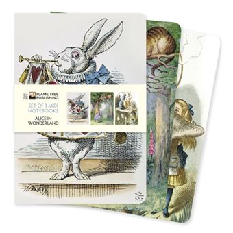Alice In Wonderland Set Of 3 Midi Notebooks By Flame Tree Publishing - 1