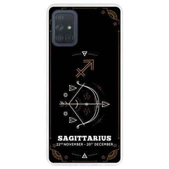 Capa Hapdey para Samsung Galaxy A71 | Silicone Flexível em TPU | Design Zodíaco Sagitário - Transparente