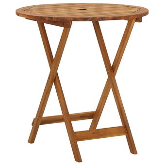 Mesa de Jardim vidaXL dobrável 70 cm madeira de acácia maciça - 1