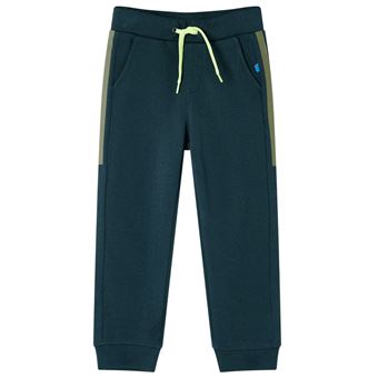 Calças de fato de treino com cordão para criança | vidaXL | verde-musgo 128 | 7 a 8 anos - 1