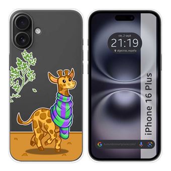 Capa de silicone TUMUNDOSMARTPHONE transparente para iPhone 16 Plus (6.7) | Design girafa - 1