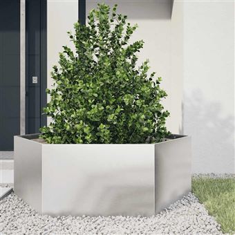 Vaso/floreira de jardim vidaXL |  hexagonal 138x120x45 cm | aço inoxidável - 1