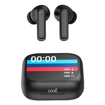 Auriculares Bluetooth COOL Accesorios Auriculares Stereo Bluetooth Earbuds LCD COOL Ambient | Preto - 1