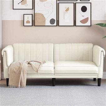 Sofá de 2 lugares vidaXL | veludo creme - 1