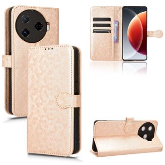 Capa FOXDOCK para Tecno Camon 30 Pro 5G/CL8 | Fecho Magnético | TPU Macio | Compartimentos para Cartões | Dourado - 1