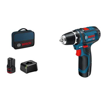 Chave de Fendas Elétrica Bosch Akku-Bohrschrauber 12 V Li-Ion | Azul, Vermelho - 1