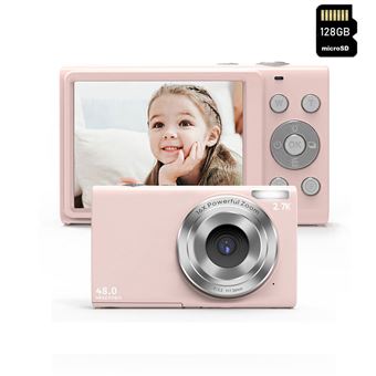 Câmara digital compacta para crianças DUDAO DC402 | 8MP | 2.7k | 2,8" | 128GB | Rosa - 1