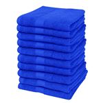 Toalhas vidaXL 10pcs algodão 500g 30x50cm azul real