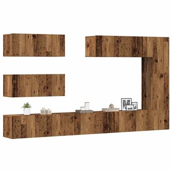 Conjunto de armário TV 7 peças montado na Parede vidaXL | madeira antiga - 1