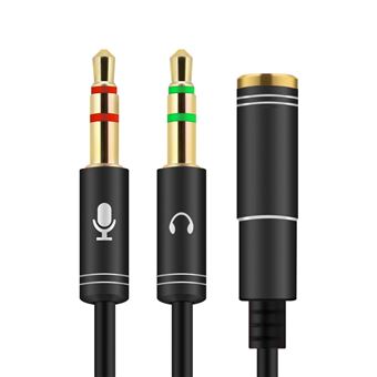 Cabo Multi4you Jack 3,5mm 2 Machos para 1 Fêmea - Microfone / Headphone - Preto - 1
