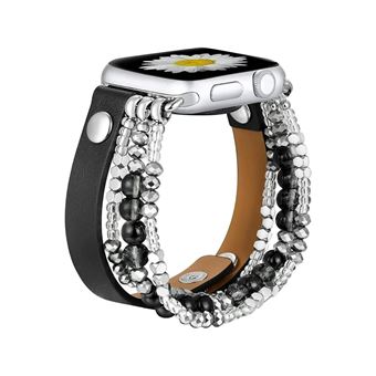 Bracelete Orysin para Apple Watch Series 9 41mm | Pele com Pedras | Preto - 1