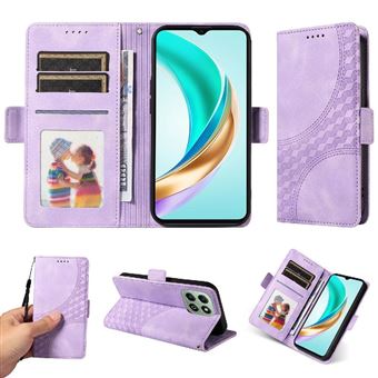 Capa FLOODKING para Honor X6A | Design Acolchoado | Couro PU Premium | Roxo - 1