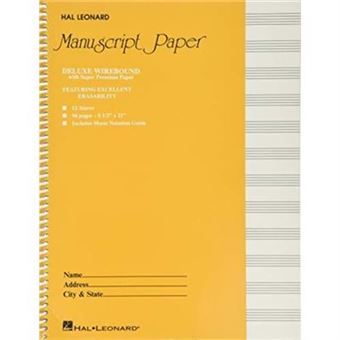 Deluxe Wirebound Super Premium Manuscript Paper Gold Cover By Edited By Hal Leonard Corp - 1