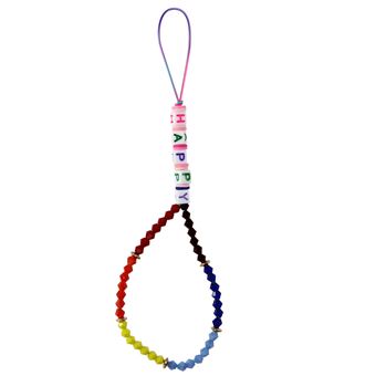 Bijuteria Telefónica Avizar | 25 cm | Pérolas Coloridas e ""Happy - 1