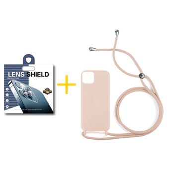 Pack 1 x Película de Câmara + Capa skyhe  Apple iPhone 14 Gel Rope - Rosa Pastel - 1