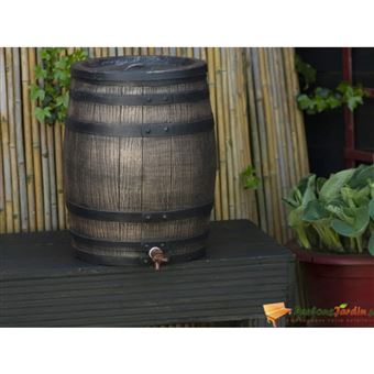 Barril para Água da Chuva Nature | Aspeto Madeira | 50 L | 38x49,5 cm - Castanho - 1