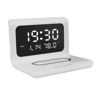 Despertador com Carregador - Branco - 1