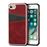 Capa Magunivers TPU + PU Cores Duplas com Dois Titulares de Cartão Vermelho para iPhone 8/7/6_0