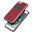 Capa Magunivers TPU + PU Cores Duplas com Dois Titulares de Cartão Vermelho para iPhone 8/7/6_1