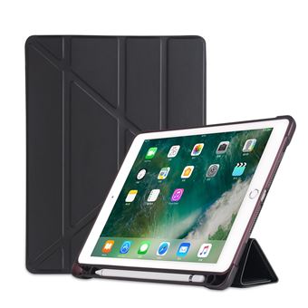 Capa PU origami com slot caneta preto para Apple iPad 9.7/Air 2/Air - 1
