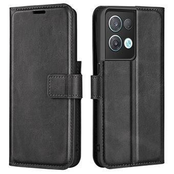 Capa PU fecho magnético quadrado, textura de panturrilha com apoio Magunivers para Oppo Reno8 Pro 5G (Global Version)/Reno8 Pro + 5G - preto - 1