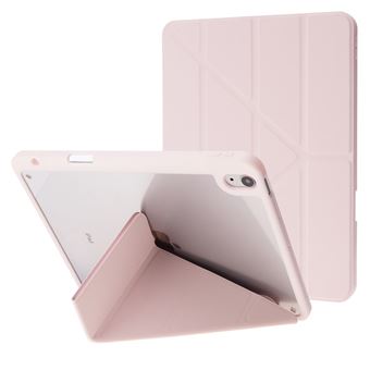 Capa de PU + acrílico Padrão de Origami com Suporte Rosa Magunivers para iPad Air (2020) - 1